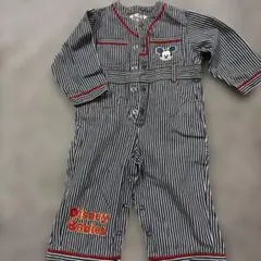 Disney Babies ミッキー ロンパース つなぎストライプ