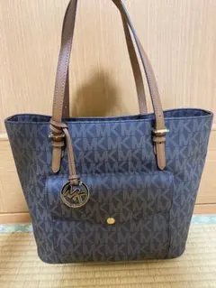 【美品】MICHAEL KORSロゴトートバッグ ブラウン
