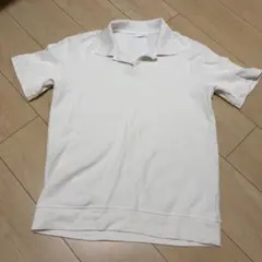 ZARA メンズ リブポロシャツ ホワイト Sサイズ