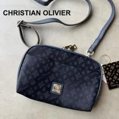 【Christian Olivier】クリスチャンオリビエ　ショルダーバッグ　紺のサムネイル