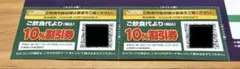 びっくりドンキー 10%割引券 × 2枚