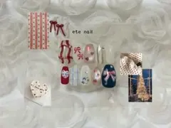 【現品 / 即購入可】冬 クリスマスモチーフガーリーネイルチップ