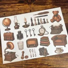 A4 コラージュシート 5枚set レトロ アンティーク コラージュ 素材シート