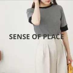 SENSE OF PLACE ボーダー 半袖Tシャツ 配色ライン ONEのサムネイル