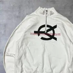 OY ホワイト ハーフジップ ハイネックスウェット