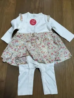 新品未使用品　SHIPS 花柄スカート付きロンパース