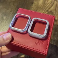 2個セット　Apple Watch ケース シルバー ストーン装飾 40mm