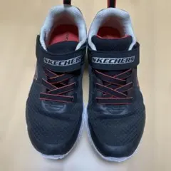 SKECHERS スニーカー　22　スケッチャーズ　黒　赤　キッズ　運動靴