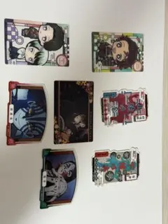 鬼滅の刃 キャラクターシール、カード 7枚セット