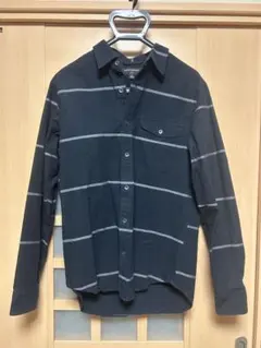 BANANA REPUBLIC ブラックストライプ長袖シャツ S
