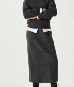 ユニクロ3Dスフレヤーンスカート(グレー) 新品タグなしＬサイズ