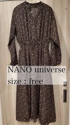 NANO universe 花柄ロングワンピース フリーサイズ