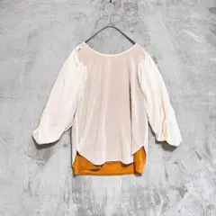 nano universe♡フリルスリーブ プルオーバーブラウス レイヤード M