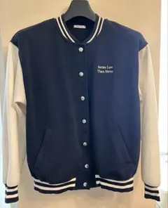 スタジャン風ジャケット ネイビーとホワイト