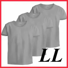 インナーシャツ メンズ 吸汗速乾 接触冷感 3枚組 クルーネック グレー LL