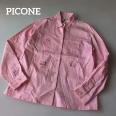 PICONE ピッコーネ　ピンクシャツ 刺繍デザインのサムネイル