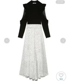 スナイデル　snidel フリルニットドッキングワンピース