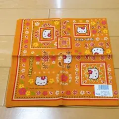 新品】ハローキティ ペイズリー×ハイビスカス柄 バンダナ 大判