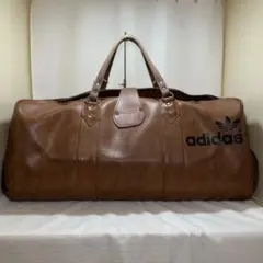 ジャンク品　アディダス　ヴィンテージ　ボストンバッグ　レザー　大容量