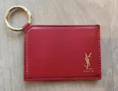 YSL 赤いレザーキーホルダー付き コンパクトミラー　非売品