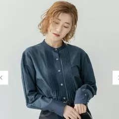 ✨極美品✨23区 コットンシルクローン バンドカラーブラウス 38