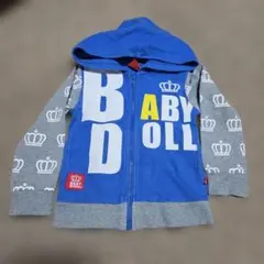 90★BABYDOLL ジップアップパーカー ブルー グレー