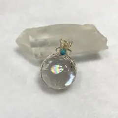 天然石パワーストーン　虹入り透明水晶ペンダントトップ③