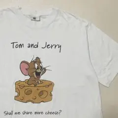 4Lサイズ　トムとジェリー チーズ プリントTシャツキャラクター　オーバーサイズ