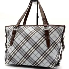 未使用級✨バーバリーブルーレーベル トートバッグ ノバチェック ナイロン レザー