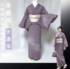 未着用　絽　訪問着　フルセット　正絹紋付夏着物　夏帯　夏帯締め　夏帯揚げのサムネイル