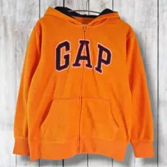 GAP キッズ　Y2K フルジップ フリース パーカー オレンジ K0827