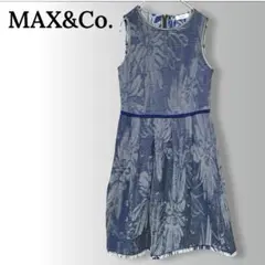 MAX&Co. マックスアンドコー 総柄ワンピース S ブルー ノースリーブ美品のサムネイル
