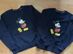 ミッキーマウス プリント スウェット ネイビー 2枚セット