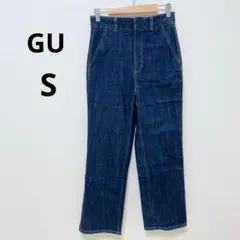 ジーユー ダークブルー ストレートデニム ジーンズ シンプル 無地 Gパン