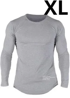 大特価新品✨ロングTシャツ メンズ  カジュアル トップス (グレー, XL)