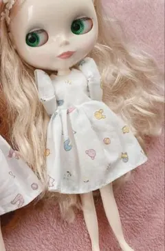 ネオブライス　アウトフィット　ホワイトワンピース　ハンドメイド