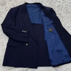 メンズダブルテーラードジャケット Scabal生地　L ネイビー　美品のサムネイル