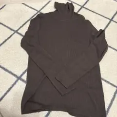 ダークブラウン タートルネック セーター XL gu