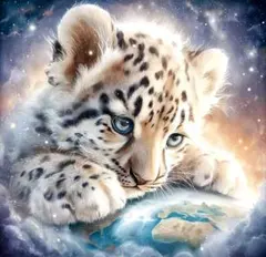 ユキヒョウ 雪豹｜A4 ポスター｜イラスト 猫 ネコ科 動物 インテリア