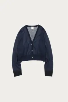 [6 ROKU]ネイビー　Vネックカーディガン