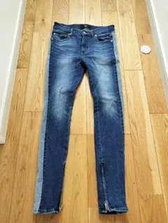 【美品】AZUL BY MOUSSY サイドラインジップスキニー S