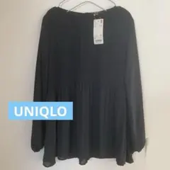 ユニクロUNIQLO ジョーゼットプリーツブラウス Sサイズ チュニックブラウス