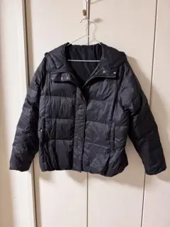 GU フード付きダウンジャケットブラック