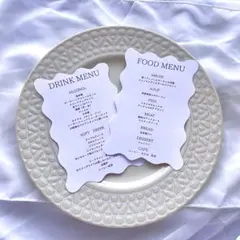 【メニュー表】ドリンクメニュー ペーパーアイテム ウエディング フードメニュー