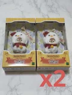 シルバニアファミリー　シカの赤ちゃん　ゆきだるま　キーチェーン　2個セット