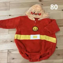 アンパンマン フード付きロンパース 赤　80