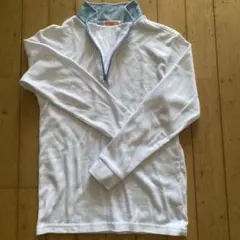 150 センチ　CCLTEAM ハーフジップ長袖ウェア ホワイト/水色