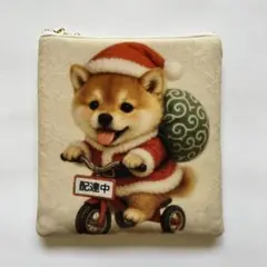 ハンドメイド　柴犬　ポーチ