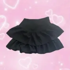 フリル付き黒ミニスカート♬