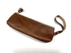 ペンケース 本革 日本製 ハンドメイド 軽量 シンプル ココアブラウン
